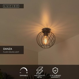 DANZA Griestu lampa Ø25cm 1x40W E27 melna (Lucide)