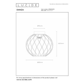 DANZA griestu lampa Ø25 cm 1xE27 melna (Lucide)