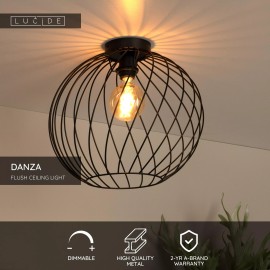 DANZA griestu lampa Ø40 cm 1xE27 melna (Lucide)