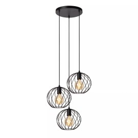 DANZA piekarama lampa Ø50 cm 3xE27 melna (Lucide)