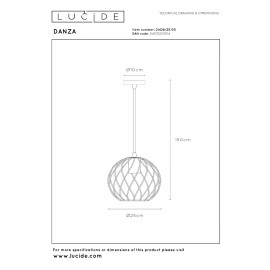 DANZA piekarama lampa Ø25 cm 1xE27 melna (Lucide)