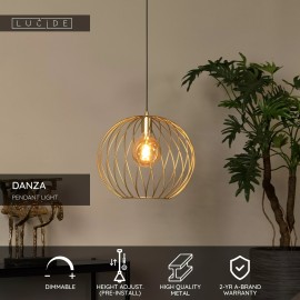 DANZA piekarama lampa Ø40 cm 1xE27 matēta zelta/misiņa (Lucide)