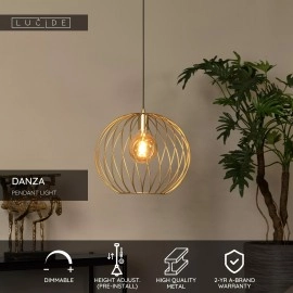 DANZA piekarama lampa Ø40 cm 1xE27 matēta zelta/misiņa (Lucide)