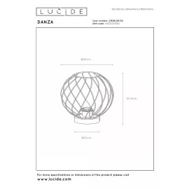 DANZA galda lampa Ø25 cm 1xE27 matēta zelta/misiņa (Lucide)