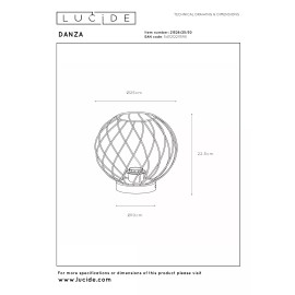 DANZA galda lampa Ø25 cm 1xE27 melna (Lucide)
