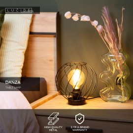 DANZA galda lampa Ø25 cm 1xE27 melna (Lucide)