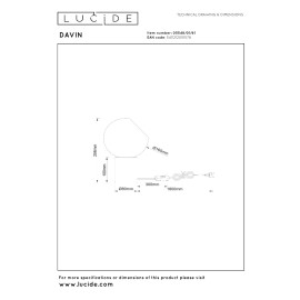 DAVIN galda lampa 24x24 cm 1xE27 opāla (Lucide)