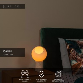 DAVIN galda lampa 24x24 cm 1xE27 opāla (Lucide)