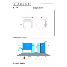 DAVY vannas istabas sienas lampa 1x33W G9 IP44 pelēka (Lucide)
