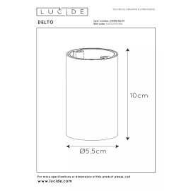 DELTO griestu prožektors Ø5,5 1 x 5 W GU10 dim-to-warm balts (Lucide)