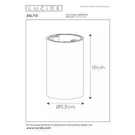 DELTO griestu prožektors Ø5,5 1 x 5 W GU10 dim-to-warm balts (Lucide)