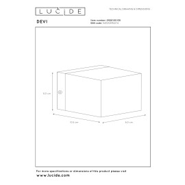 DEVI sienas lampa 1 x 42 W G9 melna (Lucide)