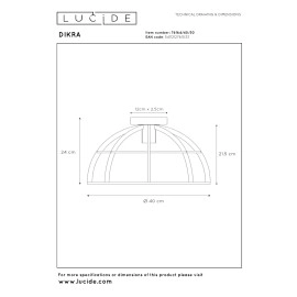 Griestu lampa DIKRA 1xE27 60W melna (Lucide)