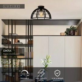 Griestu lampa DIKRA 1xE27 60W melna (Lucide)