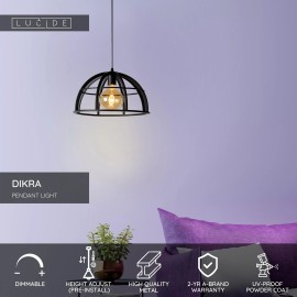 DIKRA piekaramā lampa Ø40 cm 1xE27 melna (Lucide)