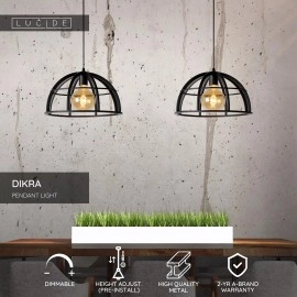 Piekarama lampa DIKRA 2xE27 60W melna (Lucide)