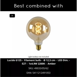 Piekarama lampa DIKRA Ø40 cm 3xE27 60W melna (Lucide)