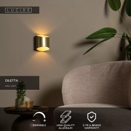 DILETTA sienas lampa 1 x 40 W G9 matēta zelta / misiņa (Lucide)
