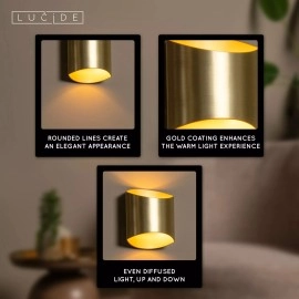 DILETTA sienas lampa 1 x 40 W G9 matēta zelta / misiņa (Lucide)