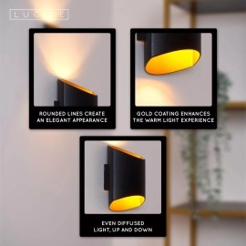 DILETTA sienas lampa 1 x 40 W G9 melna (Lucide)