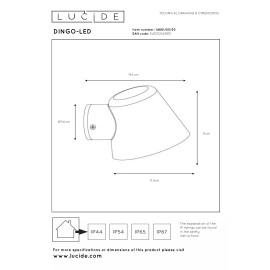 DINGO-LED āra sienas lampa LED GU10 1x5W antracīta (Lucide)