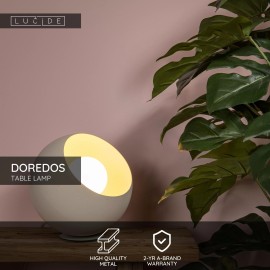 Galda lampa DOREDOS Ø20 cm 1xE27 25W krēmkrāsas (Lucide)