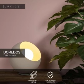 Galda lampa DOREDOS Ø20 cm 1xE27 25W krēmkrāsas (Lucide)