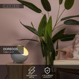 Galda lampa DOREDOS Ø20 cm 1xE27 25W pastelzila (Lucide)