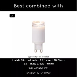 DUARTE stāvlampa 2 x 4 W G9 pelēka metāla (Lucide)