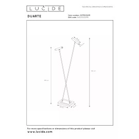 DUARTE stāvlampa 2 x 4 W G9 pelēka metāla (Lucide)