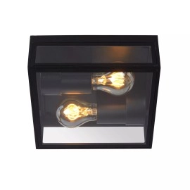 DUKAN āra griestu lampa 2x15W E27 IP65 melna (Lucide)