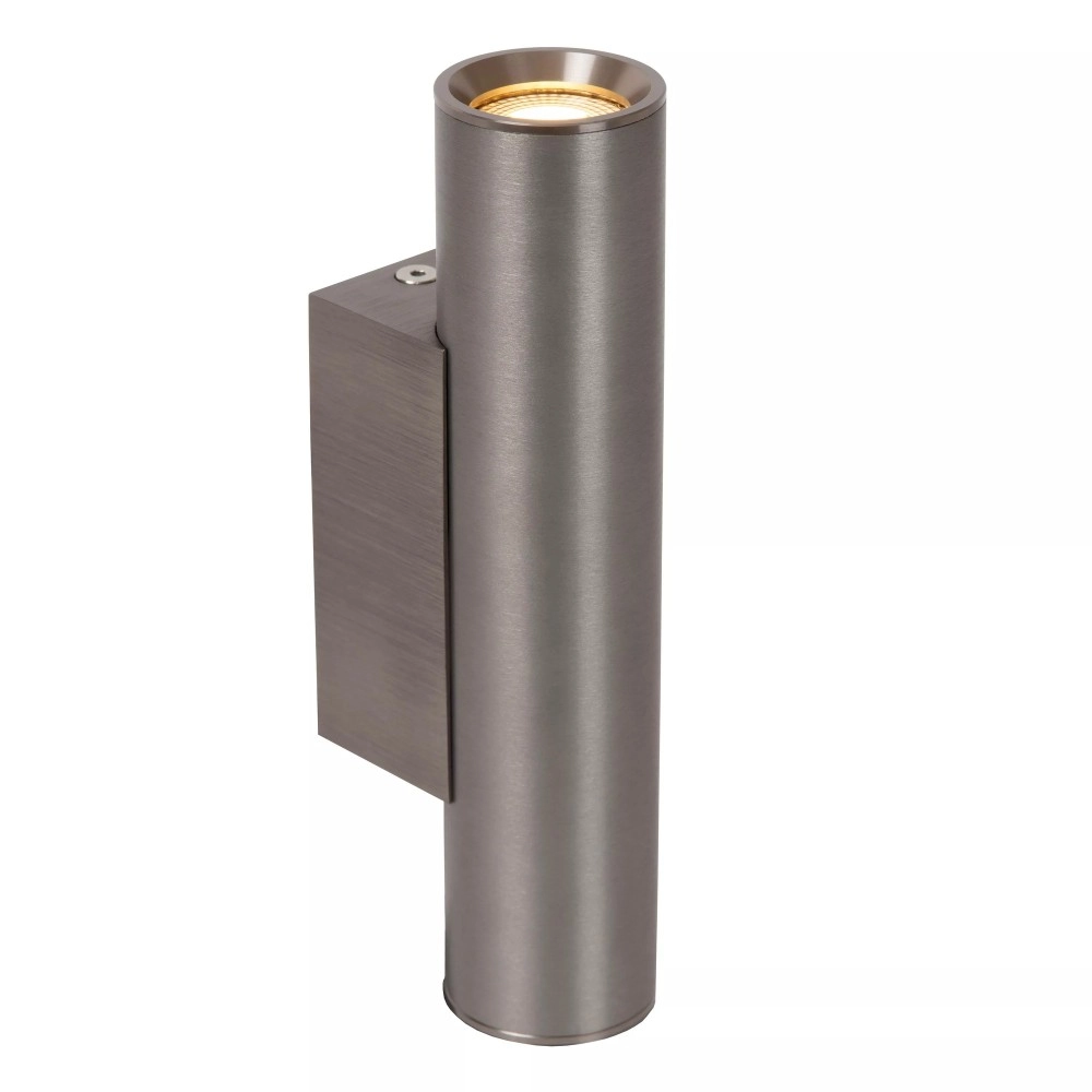 DUPLA sienas spotlampa 6,2 cm x 4 cm x 18 cm GU10 (MR11) 2x3.8W pelēka dzelzs (Lucide)