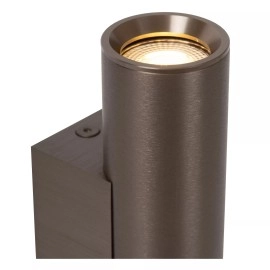 DUPLA sienas spotlampa 6,2 cm x 4 cm x 18 cm GU10 (MR11) 2x3.8W kafijas brūna (Lucide)