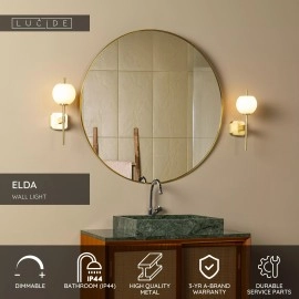ELDA vannas istabas sienas lampa 1x33W G9 IP44 matēta zelta / misiņa (Lucide)