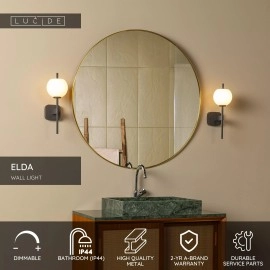 ELDA vannas istabas sienas lampa 1x33W G9 IP44 melna (Lucide)