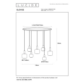 ELOISE piekaramā lampa 7x40W E27 melna (Lucide)