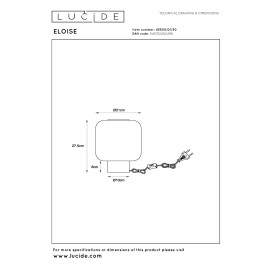 ELOISE Galda lampa Ø21cm 1x40W E27 melna stikla (Lucide)