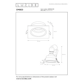 EMBED iebūvējamais prožektors 1xGU10 melna (Lucide)