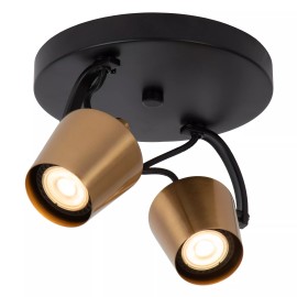 EMILE griestu prožektors Ø20 cm 2xGU10 matēta zelta / misiņa tonī (Lucide)