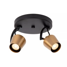 EMILE griestu prožektors Ø20 cm 2xGU10 matēta zelta / misiņa tonī (Lucide)