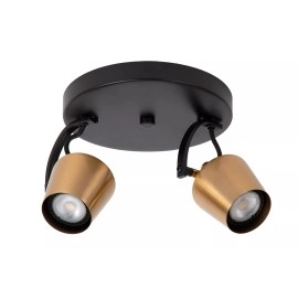 EMILE griestu prožektors Ø20 cm 2xGU10 matēta zelta / misiņa tonī (Lucide)