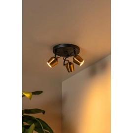 EMILE griestu prožektors Ø23 cm 3xGU10 matēta zelta / misiņa tonī (Lucide)