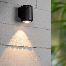 ERIN āra sienas prožektors 1x5W Integrated LED IP65 melna (Lucide)