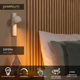 ESFERA sienas lampa LED dimmējama 9W 2700K balta (Lucide)