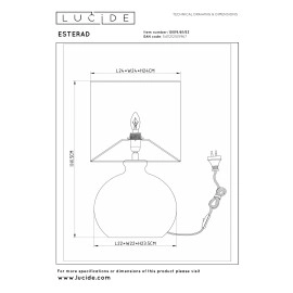ESTERAD galda lampa Ø24 cm 1xE14 oranža (Lucide)