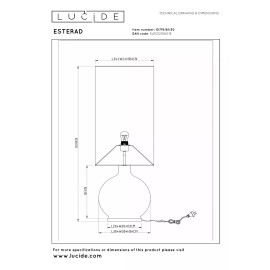 ESTERAD stāvlampa Ø34 cm 1xE27 melna (Lucide)