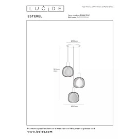 ESTEREL piekaramā lampa 3xGU10 MR11, taupe (Lucide)