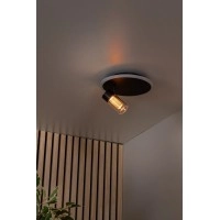 EVERINA Griestu lampa Ø23 cm 1x5W LED CCT 2200K/6500K melna (Lucide)