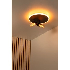 EVERINA Griestu lampa Ø30 cm 2x5W + 1x10W LED CCT 2200K/6500K melna (Lucide)