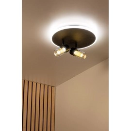 EVERINA Griestu lampa Ø30 cm 2x5W + 1x10W LED CCT 2200K/6500K melna (Lucide)